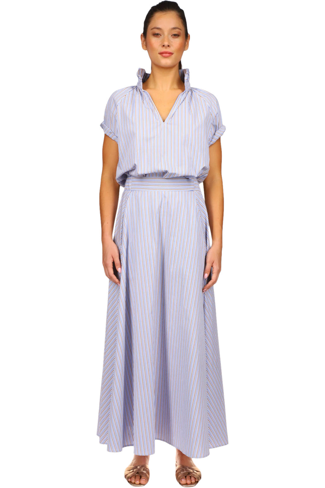 A Shirt Thing Lola Stripe Skirt in Stripe 02