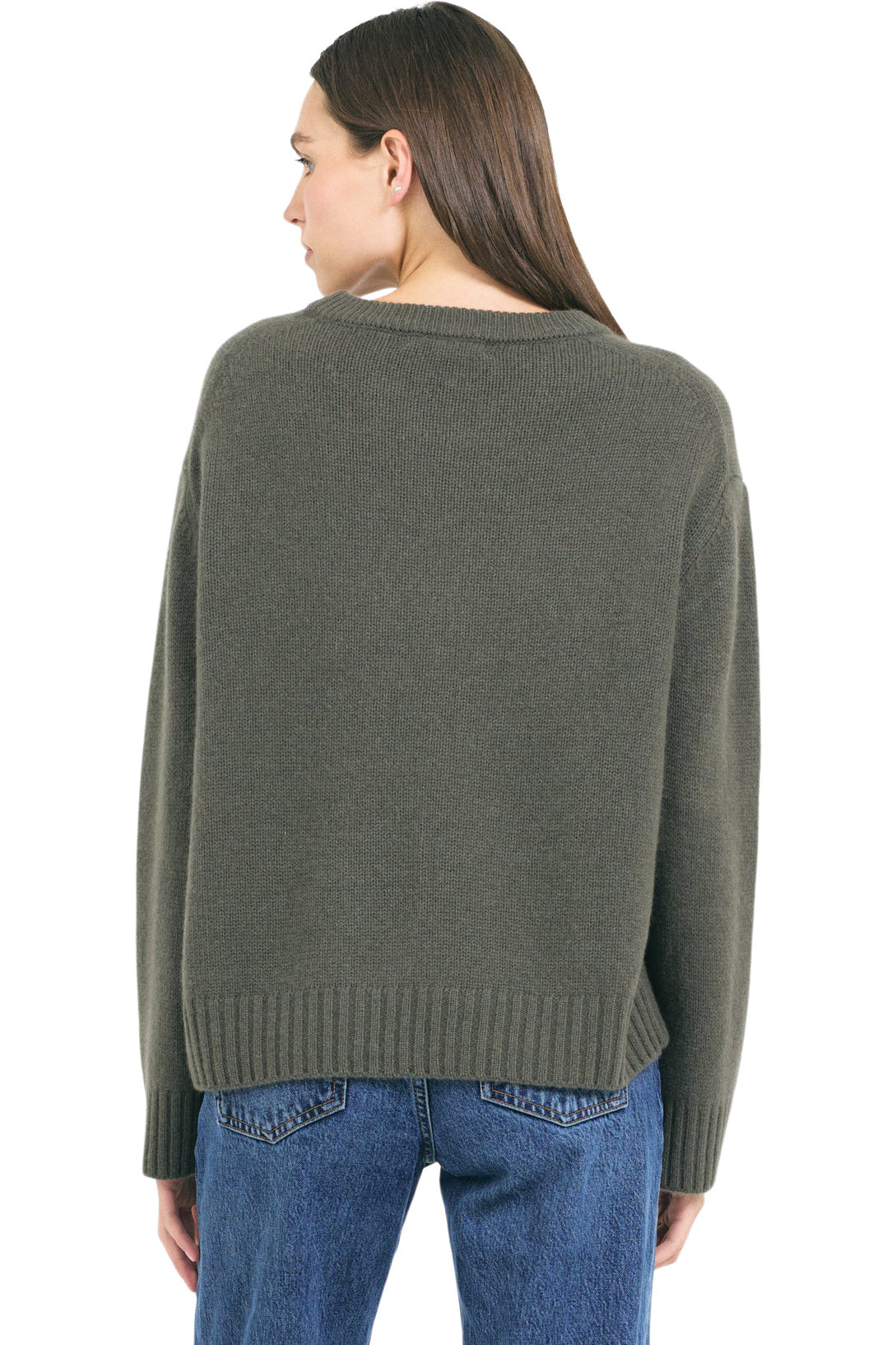 One Grey Day Aster Cashmere Pullover in Fig