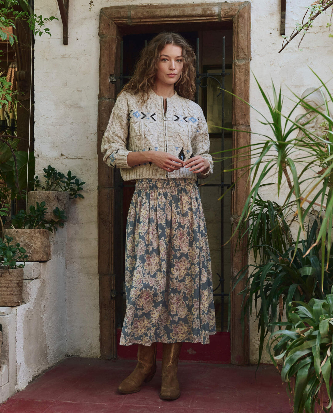 The Great Canary Skirt in Indigo Floral