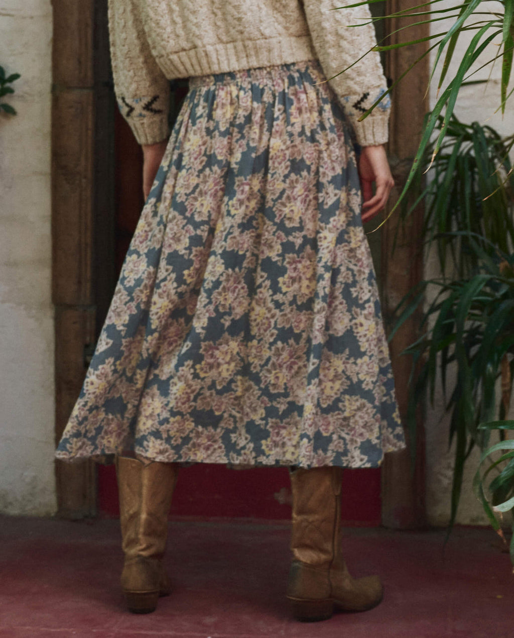 The Great Canary Skirt in Indigo Floral
