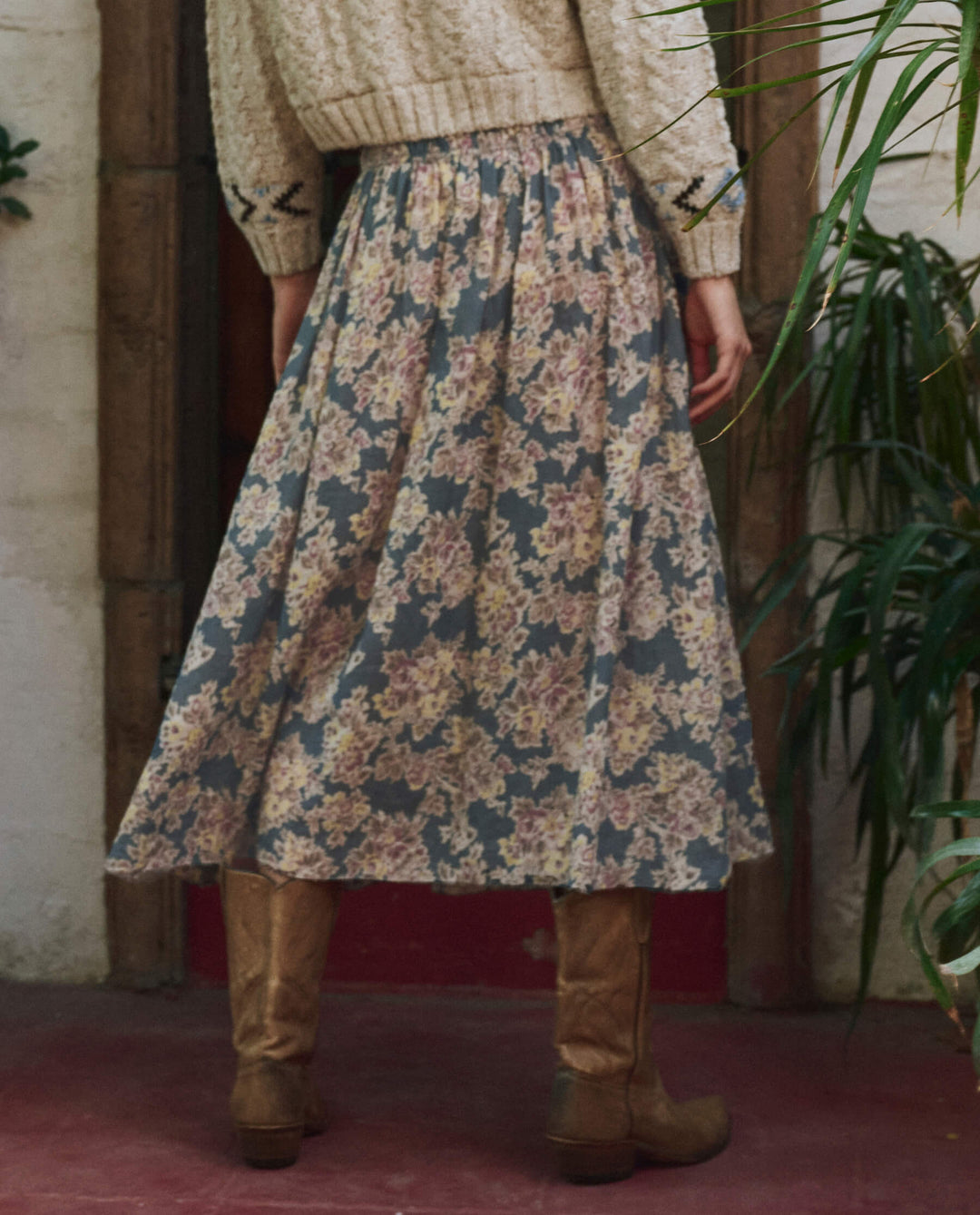 The Great Canary Skirt in Indigo Floral