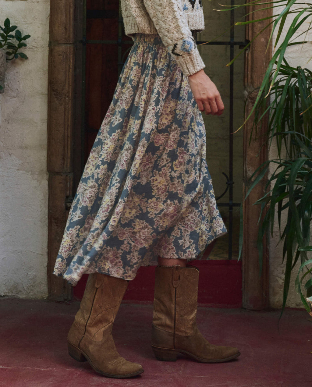 The Great Canary Skirt in Indigo Floral