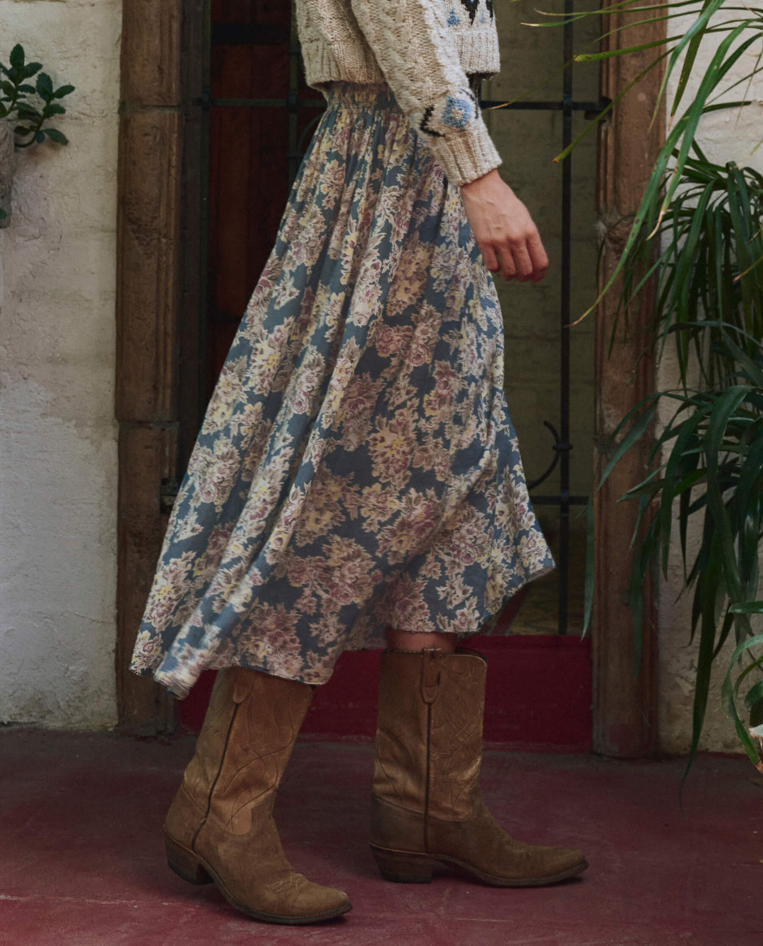 The Great Canary Skirt in Indigo Floral